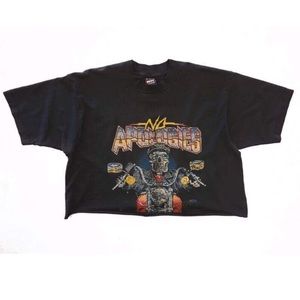90s Vtg No Apologies Biker Crop Top